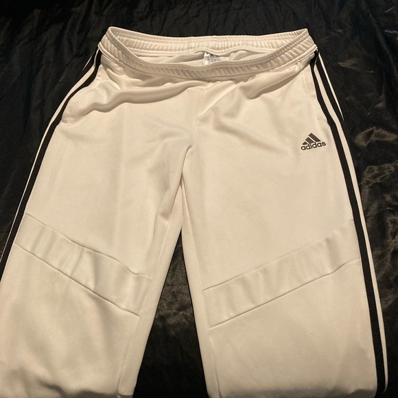 adidas Other - adidas White Joggers with Black Side Stripes - Kids